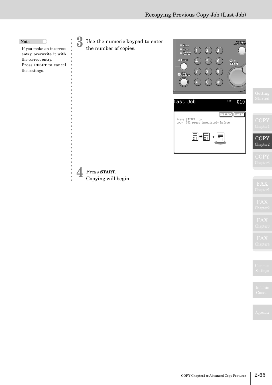 How to perform last job copy -64 | Muratec MFX-2830 User Manual | Page 145 / 471