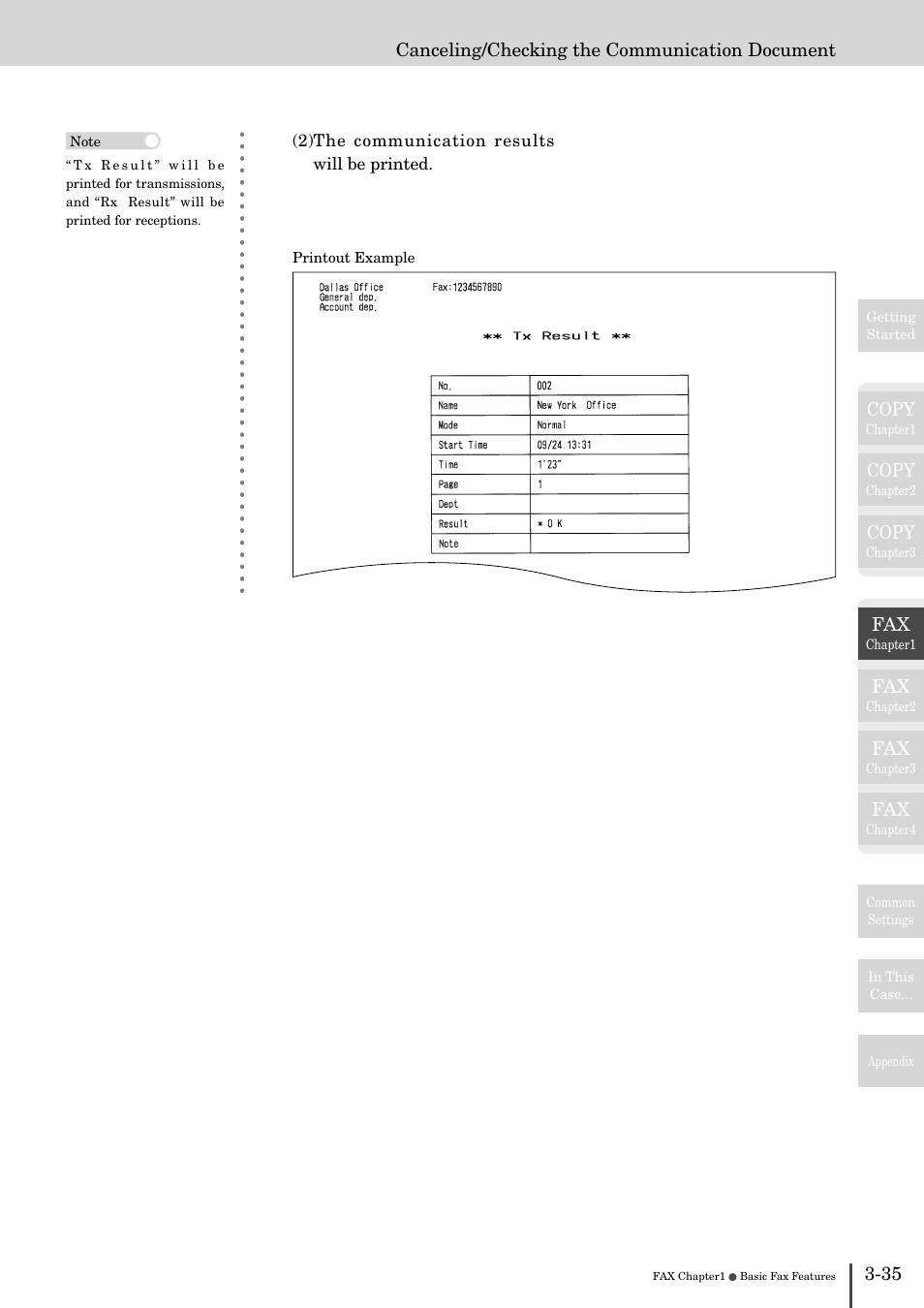 Printing the command list -36, Copy, Canceling/checking the communication document | Muratec MFX-2830 User Manual | Page 213 / 471