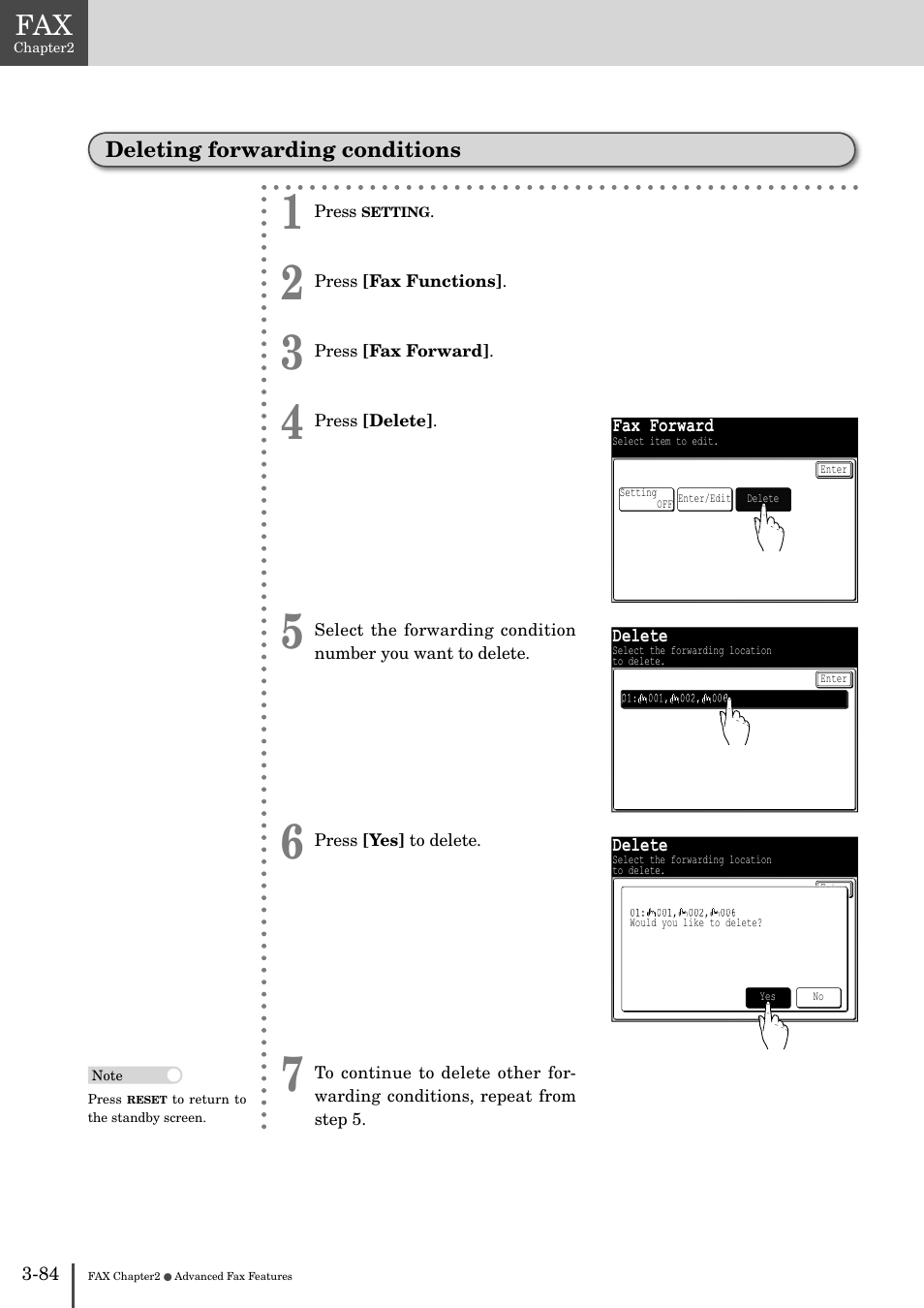 Deleting forwarding conditions -84 | Muratec MFX-2830 User Manual | Page 262 / 471