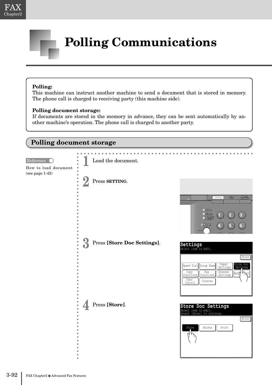 Polling communications -9, Polling document storage -92, Polling communications | Polling document storage | Muratec MFX-2830 User Manual | Page 270 / 471