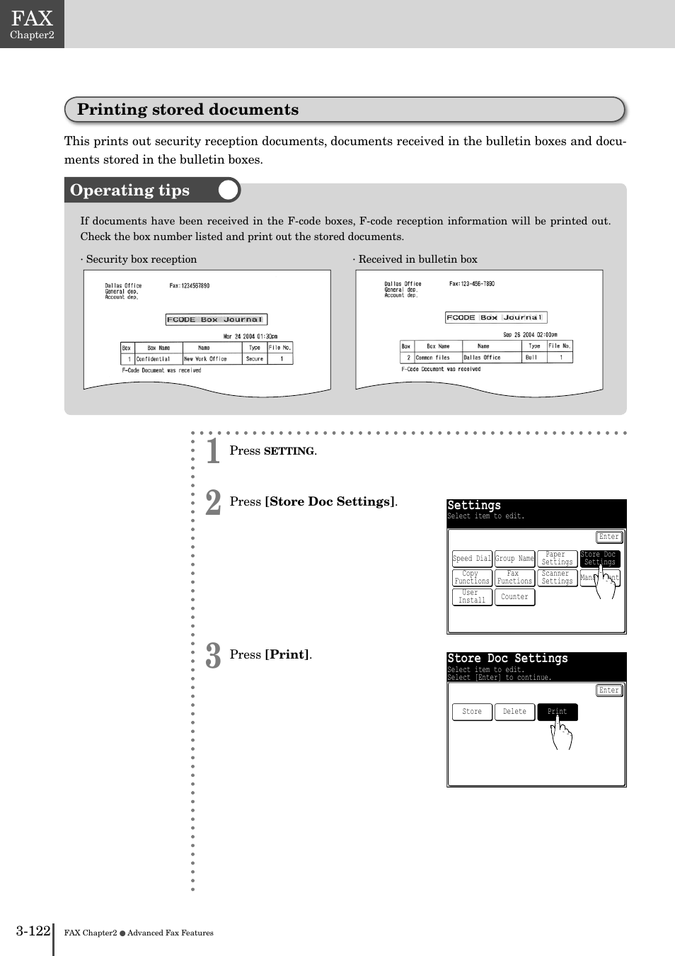 Printing stored documents -12, Printing stored documents, Operating tips | Muratec MFX-2830 User Manual | Page 300 / 471