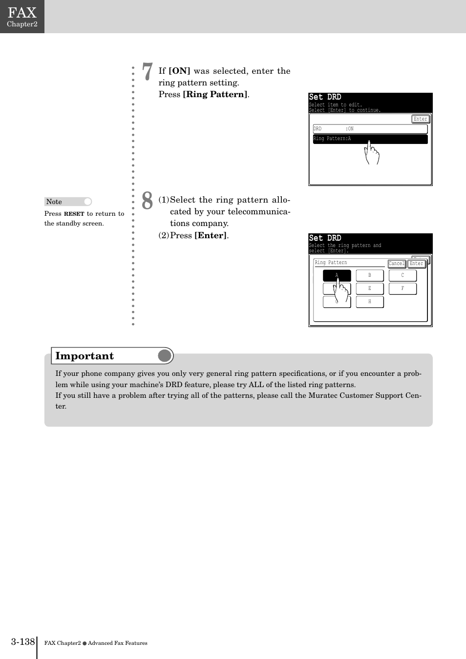 Set drd, Important | Muratec MFX-2830 User Manual | Page 316 / 471