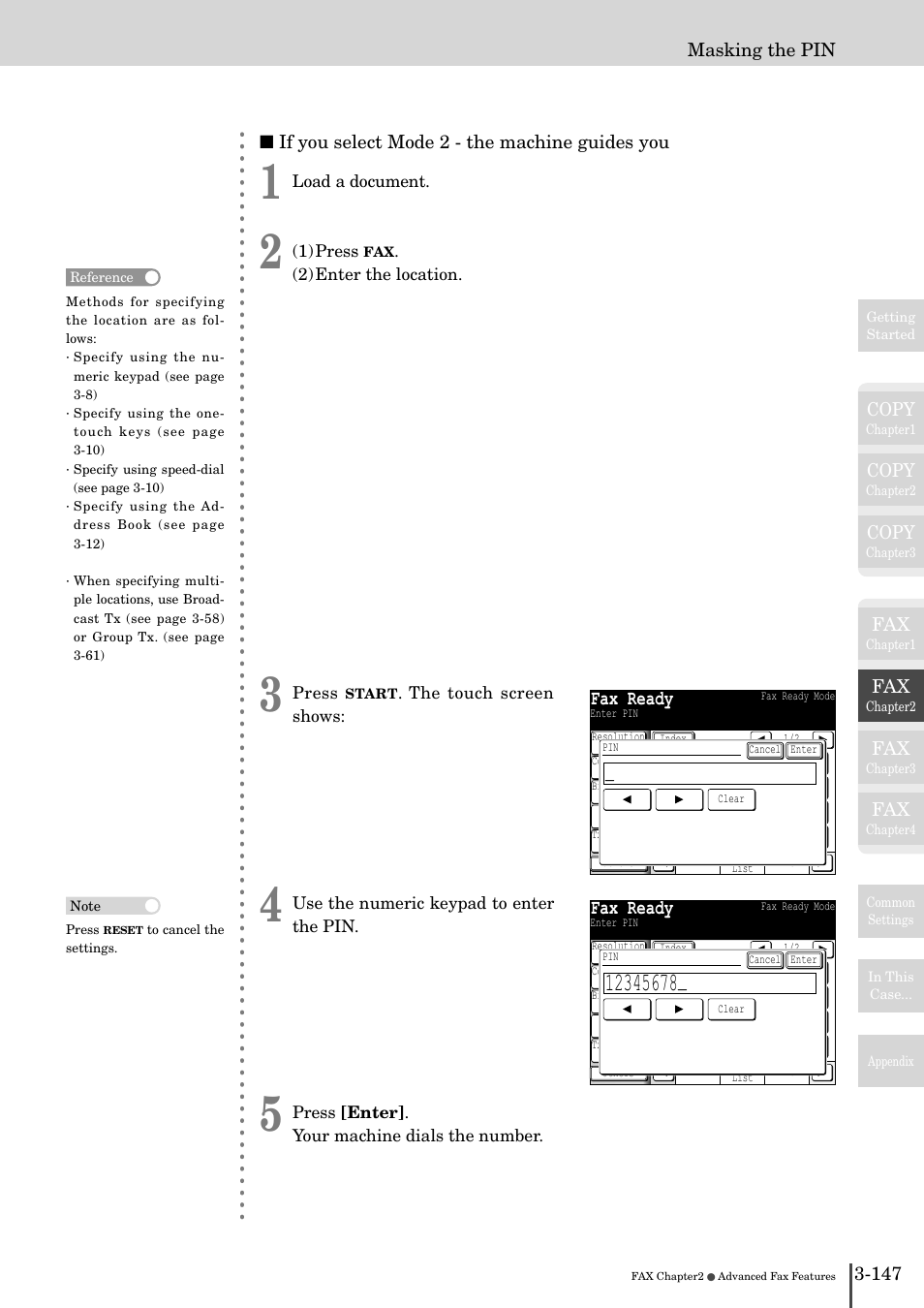 Fax ready, Copy, Masking the pin | Muratec MFX-2830 User Manual | Page 325 / 471