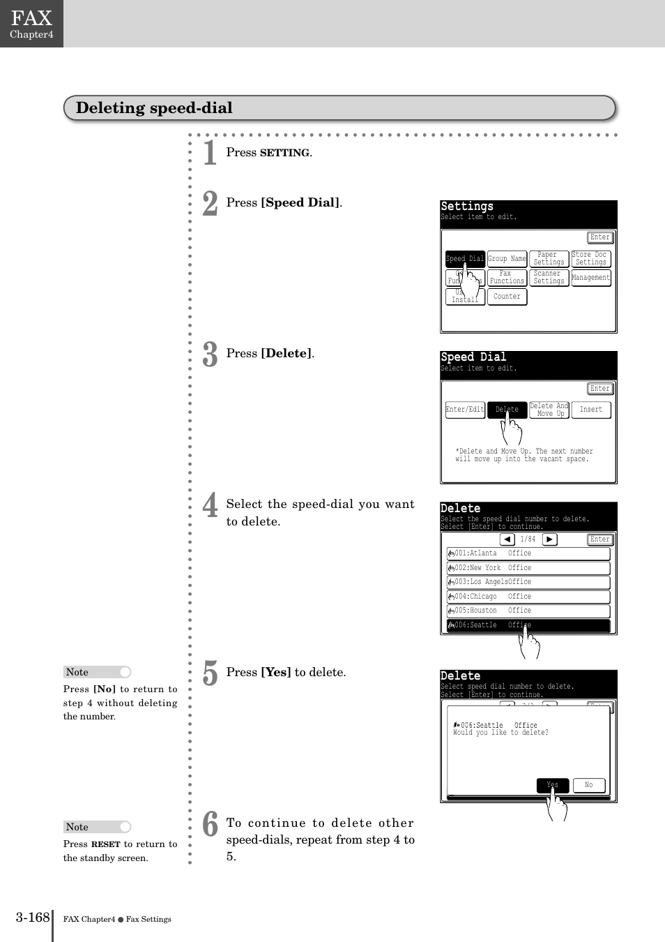 Deleting speed-dial -168, Deleting speed-dial | Muratec MFX-2830 User Manual | Page 346 / 471