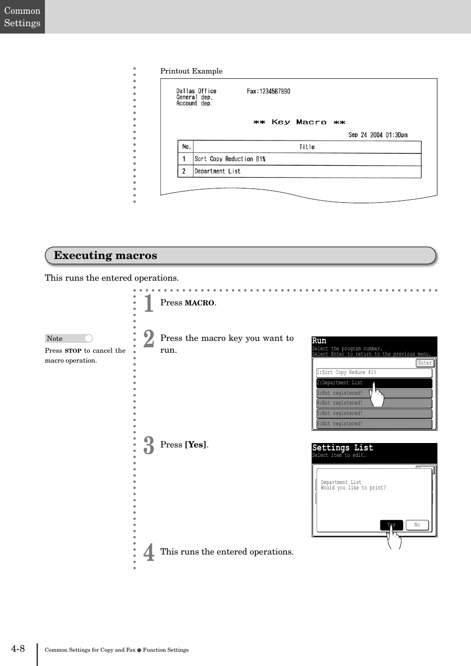 Executing macros -8, Executing macros | Muratec MFX-2830 User Manual | Page 386 / 471