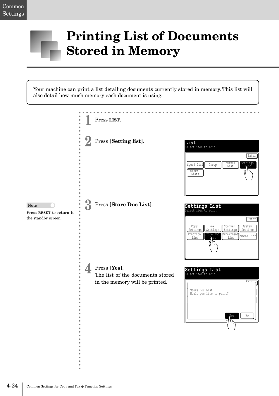 Printing list of documents stored in memory -24 | Muratec MFX-2830 User Manual | Page 402 / 471