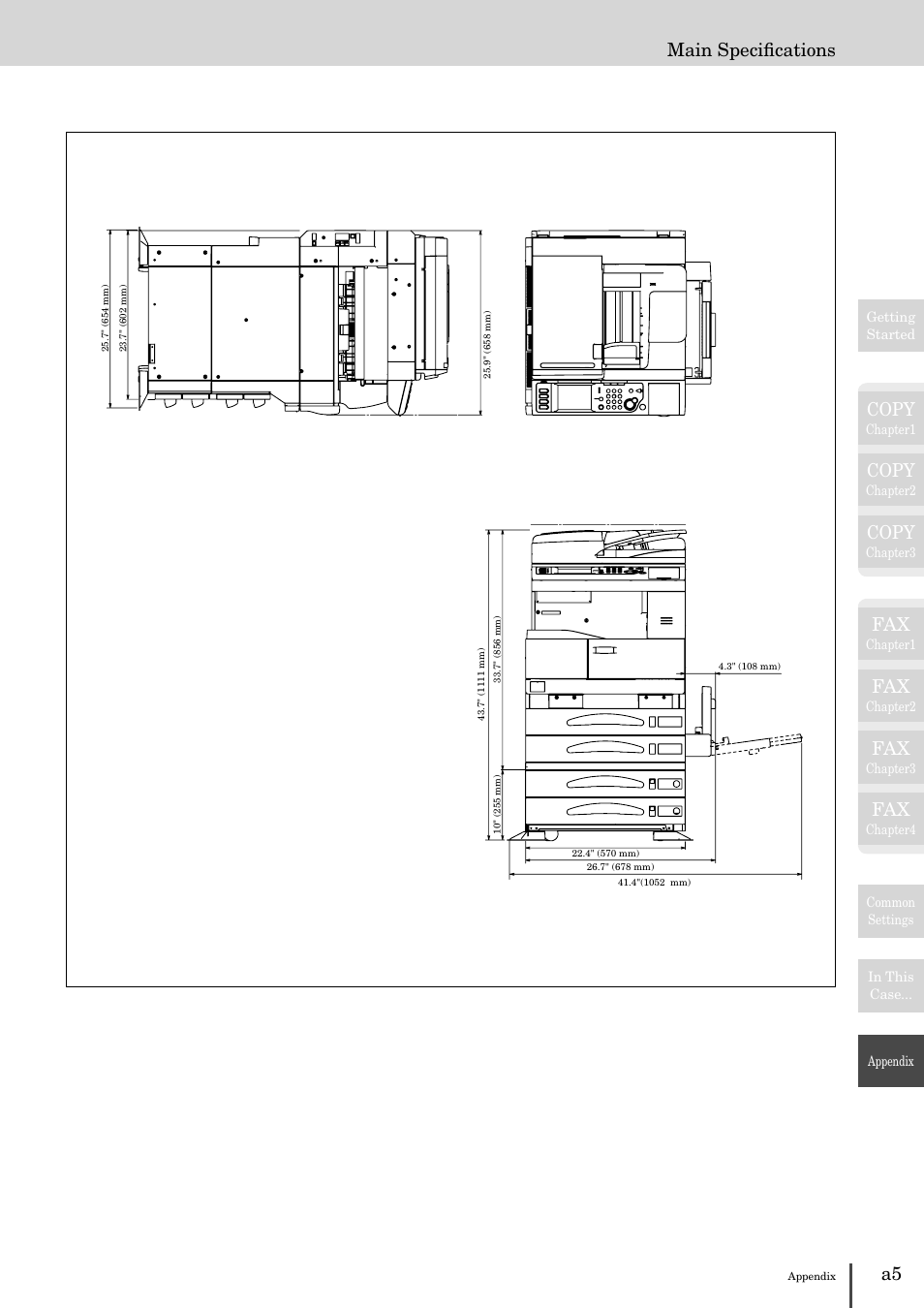 Copy, A5 main speciﬁcations | Muratec MFX-2830 User Manual | Page 467 / 471