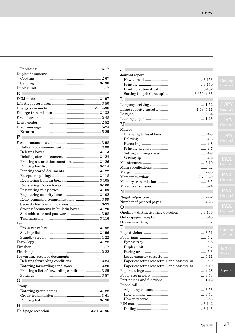 Copy, A7 index | Muratec MFX-2830 User Manual | Page 469 / 471