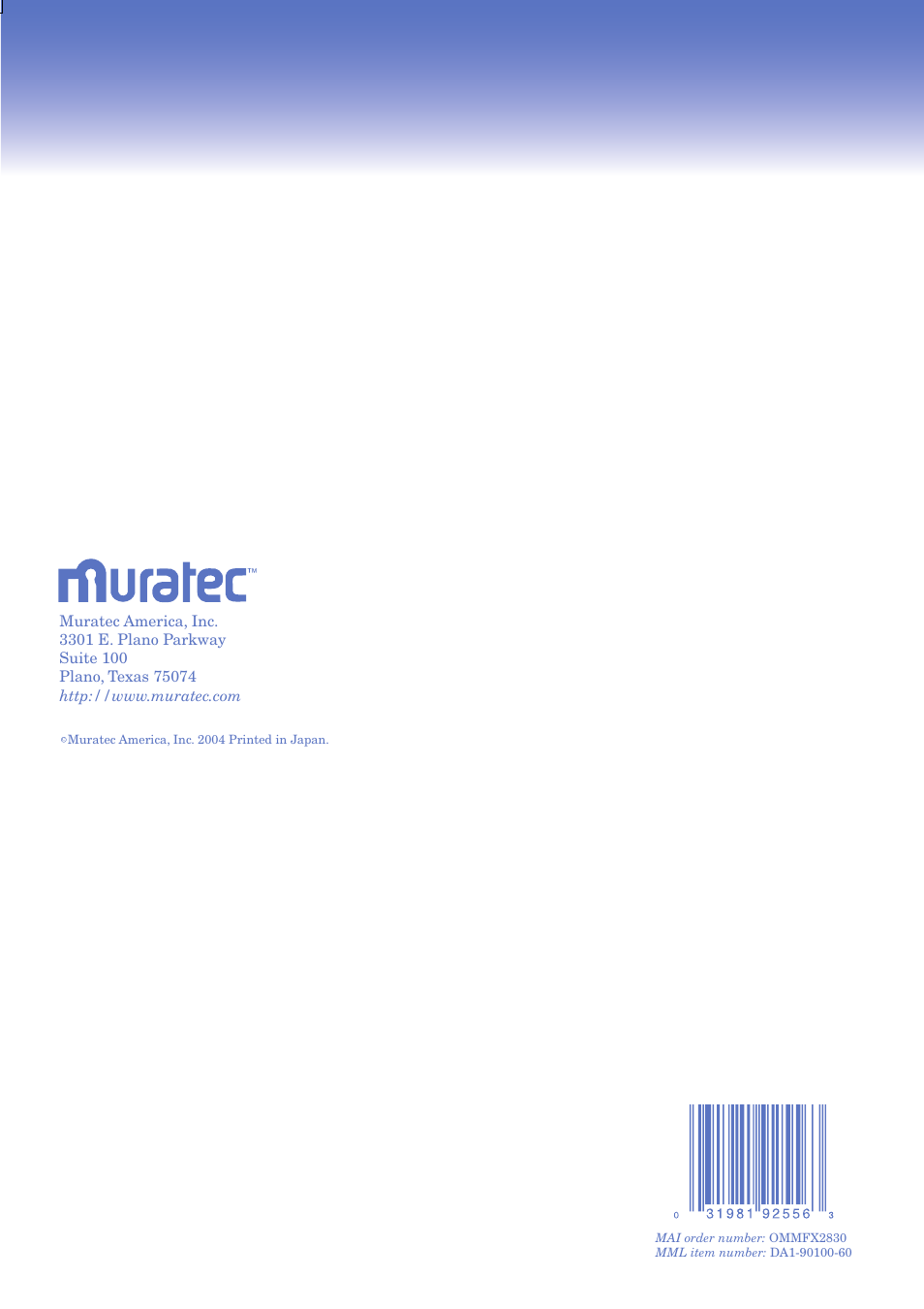 Operation manual | Muratec MFX-2830 User Manual | Page 471 / 471
