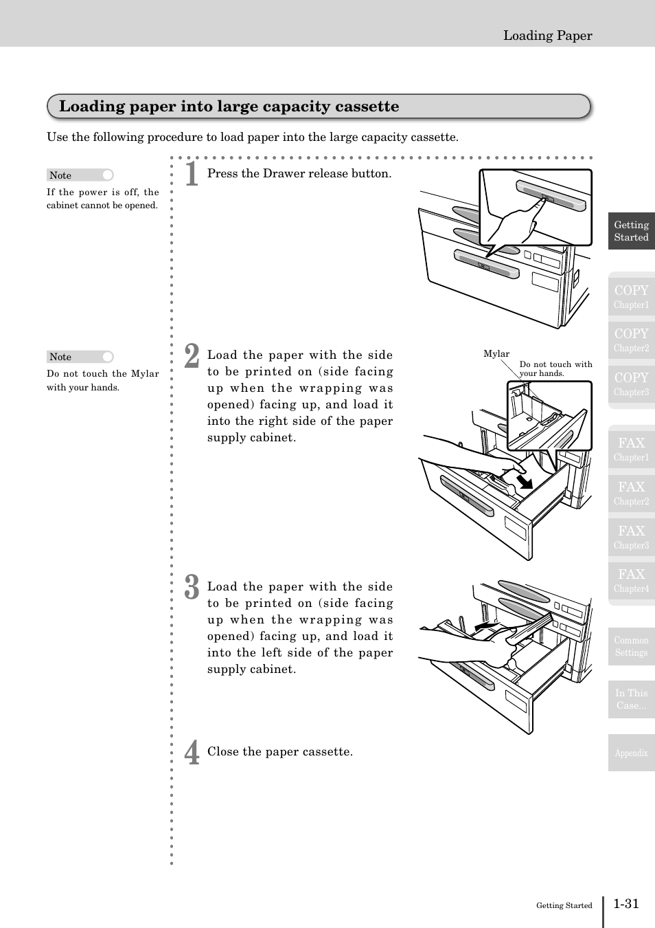 Loading paper into large capacity cassette -31 | Muratec MFX-2830 User Manual | Page 49 / 471