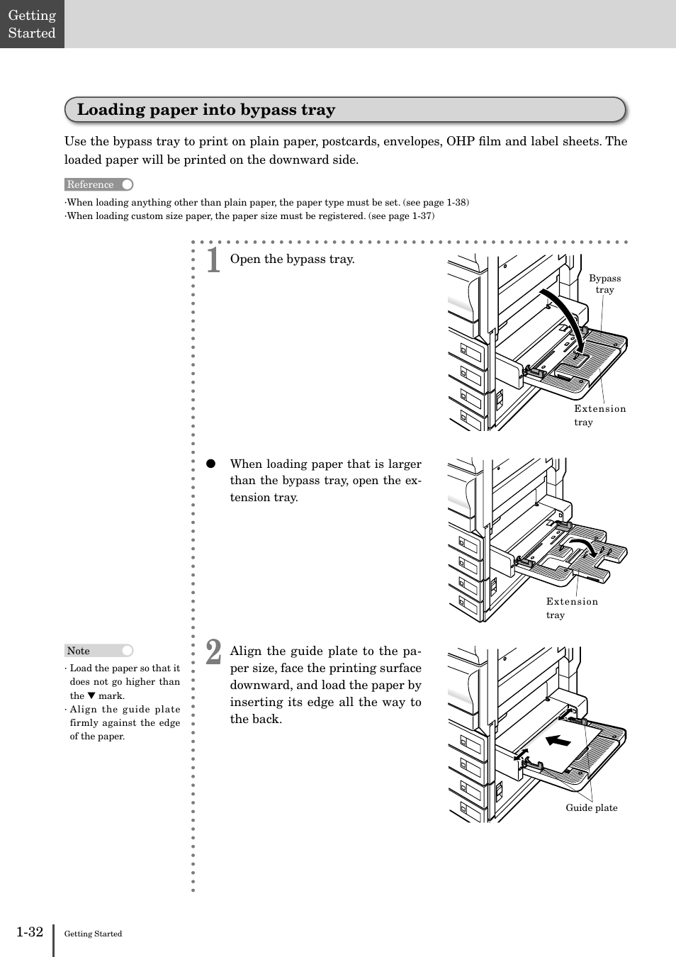 Loading paper into bypass tray -32, Loading paper into bypass tray | Muratec MFX-2830 User Manual | Page 50 / 471