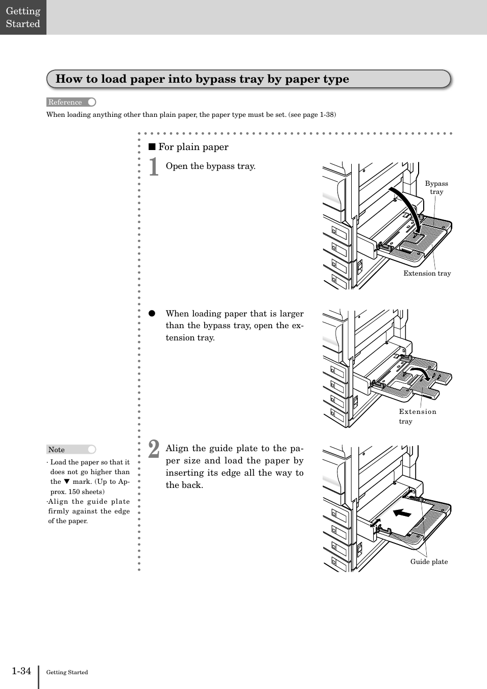 How to load paper into bypass tray by paper type | Muratec MFX-2830 User Manual | Page 52 / 471