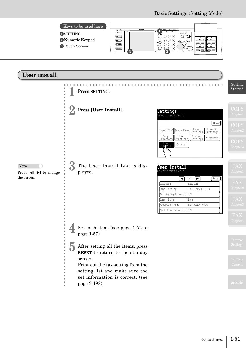 User install -51, User install | Muratec MFX-2830 User Manual | Page 69 / 471