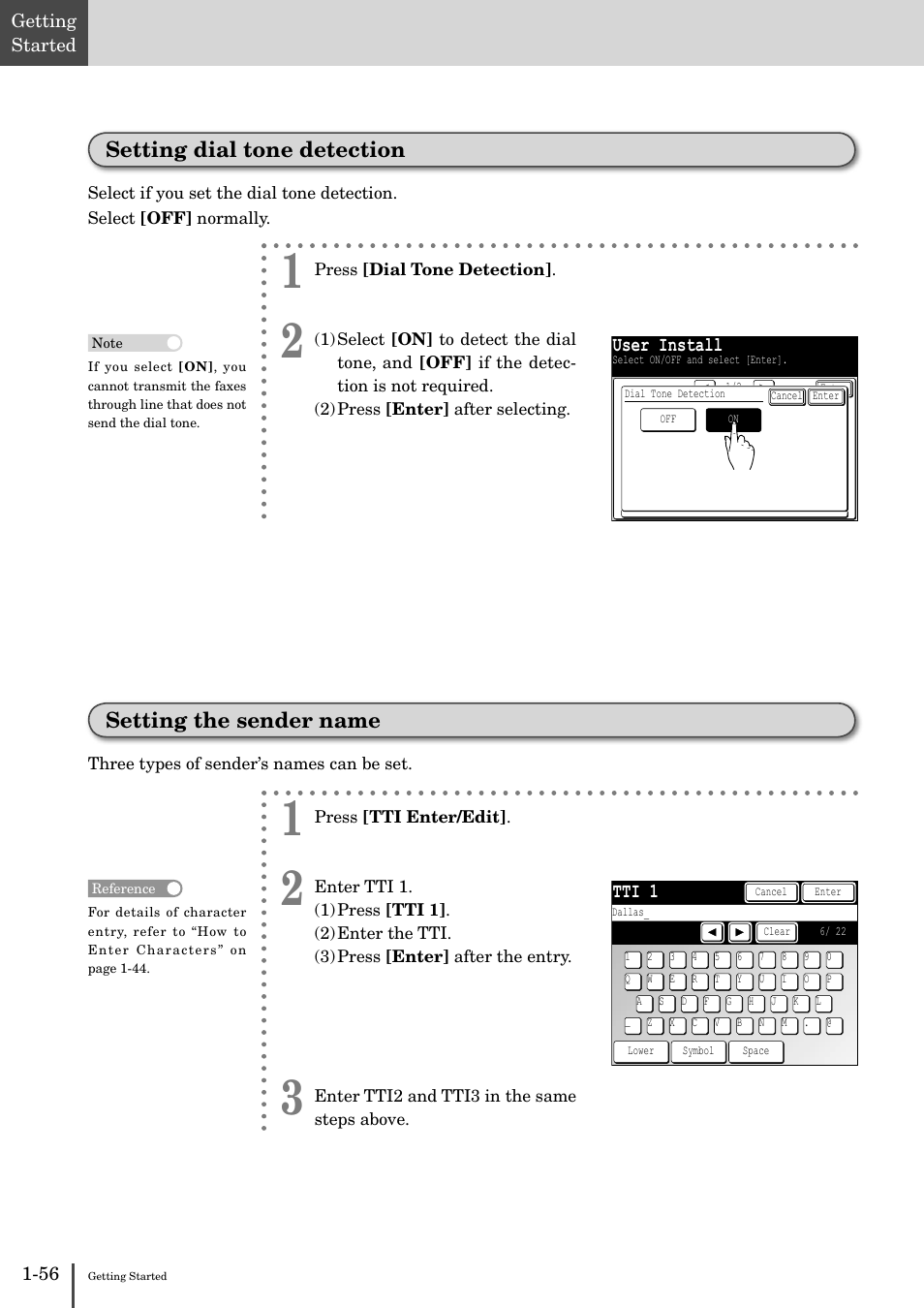 Setting the sender name, Setting dial tone detection | Muratec MFX-2830 User Manual | Page 74 / 471