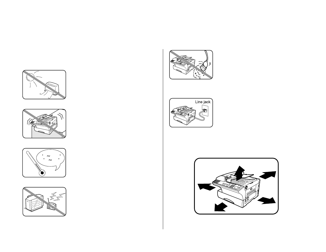 Before using your muratec fax machine, Where to set up your fax machine | Muratec F-320 User Manual | Page 4 / 142