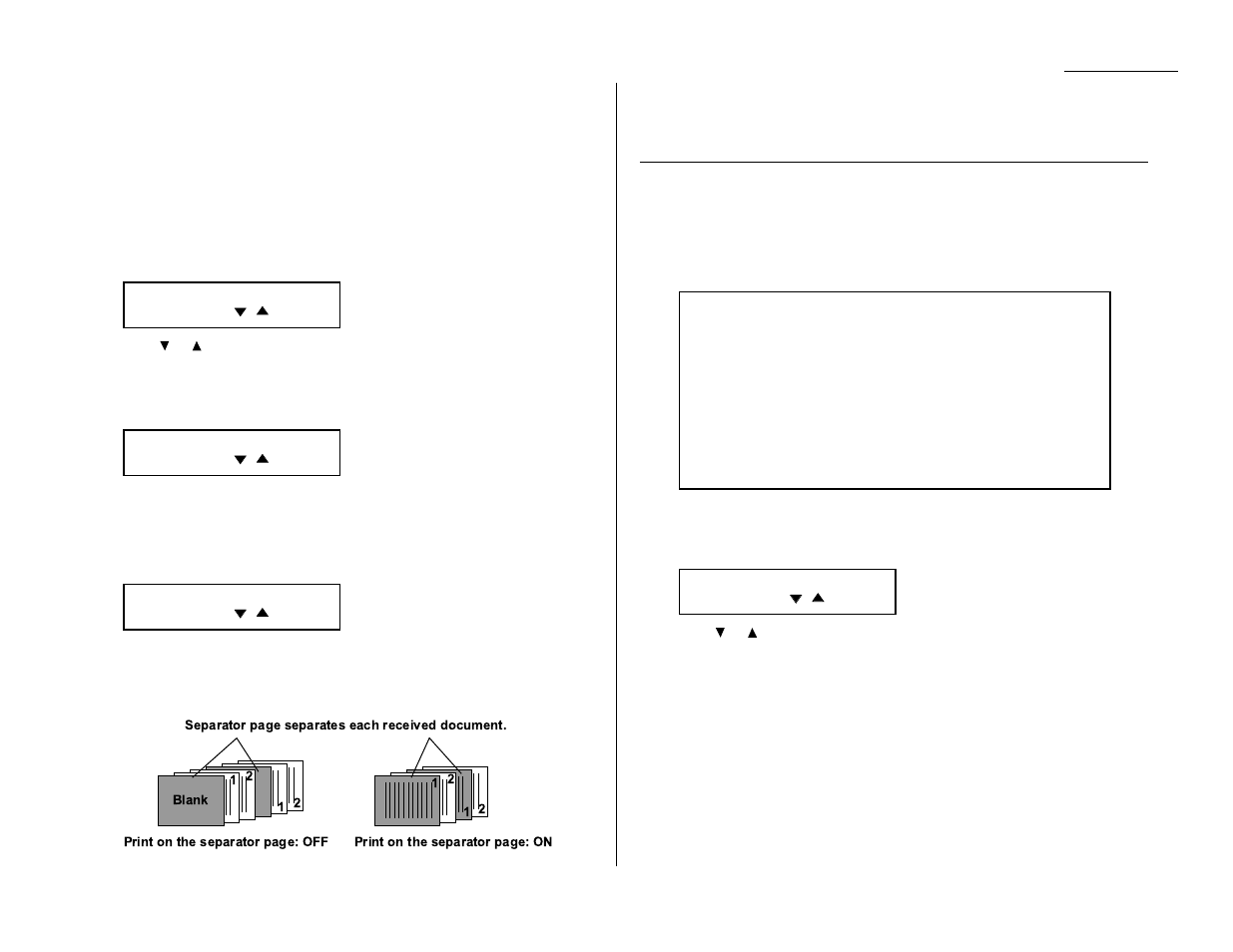 Separate each received document (separator page), Cover page | Muratec F-320 User Manual | Page 70 / 142