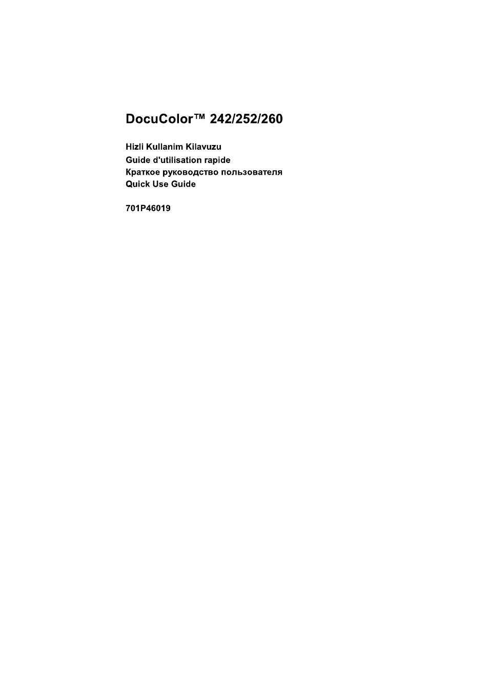 Xerox DocuColor 252  EU User Manual | 129 pages