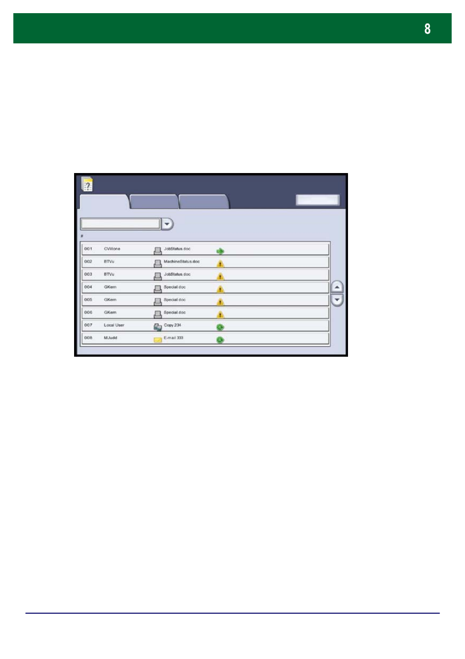 Simple copying, Identify your job in the queue | Xerox DocuColor 252  EU User Manual | Page 106 / 129