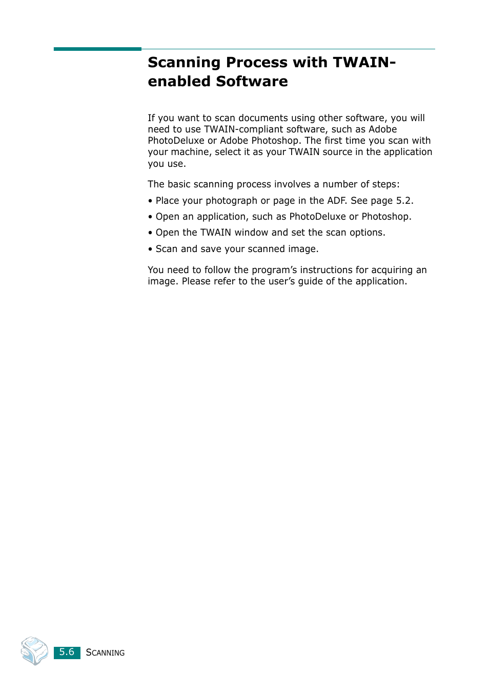 Scanning process with twain- enabled software, Scanning process with twain-enabled software | Muratec F-114 Series User Manual | Page 101 / 211