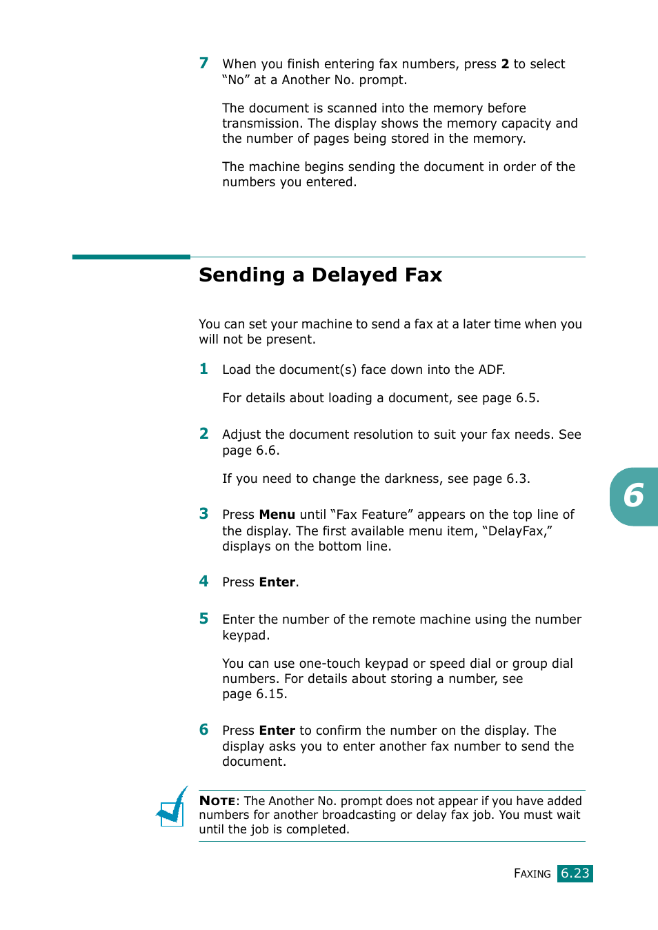 Sending a delayed fax | Muratec F-114 Series User Manual | Page 124 / 211