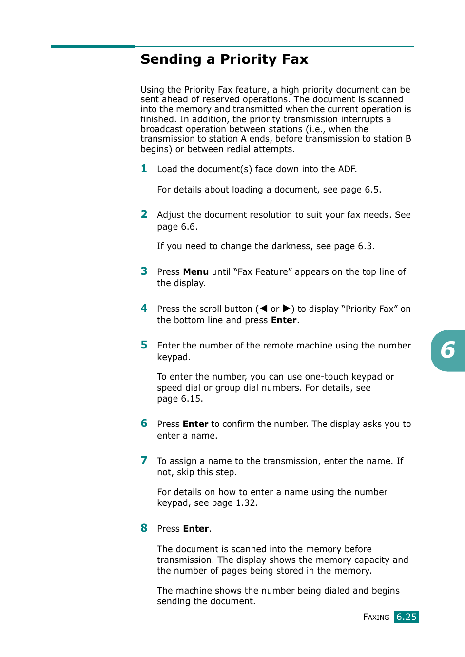 Sending a priority fax | Muratec F-114 Series User Manual | Page 126 / 211