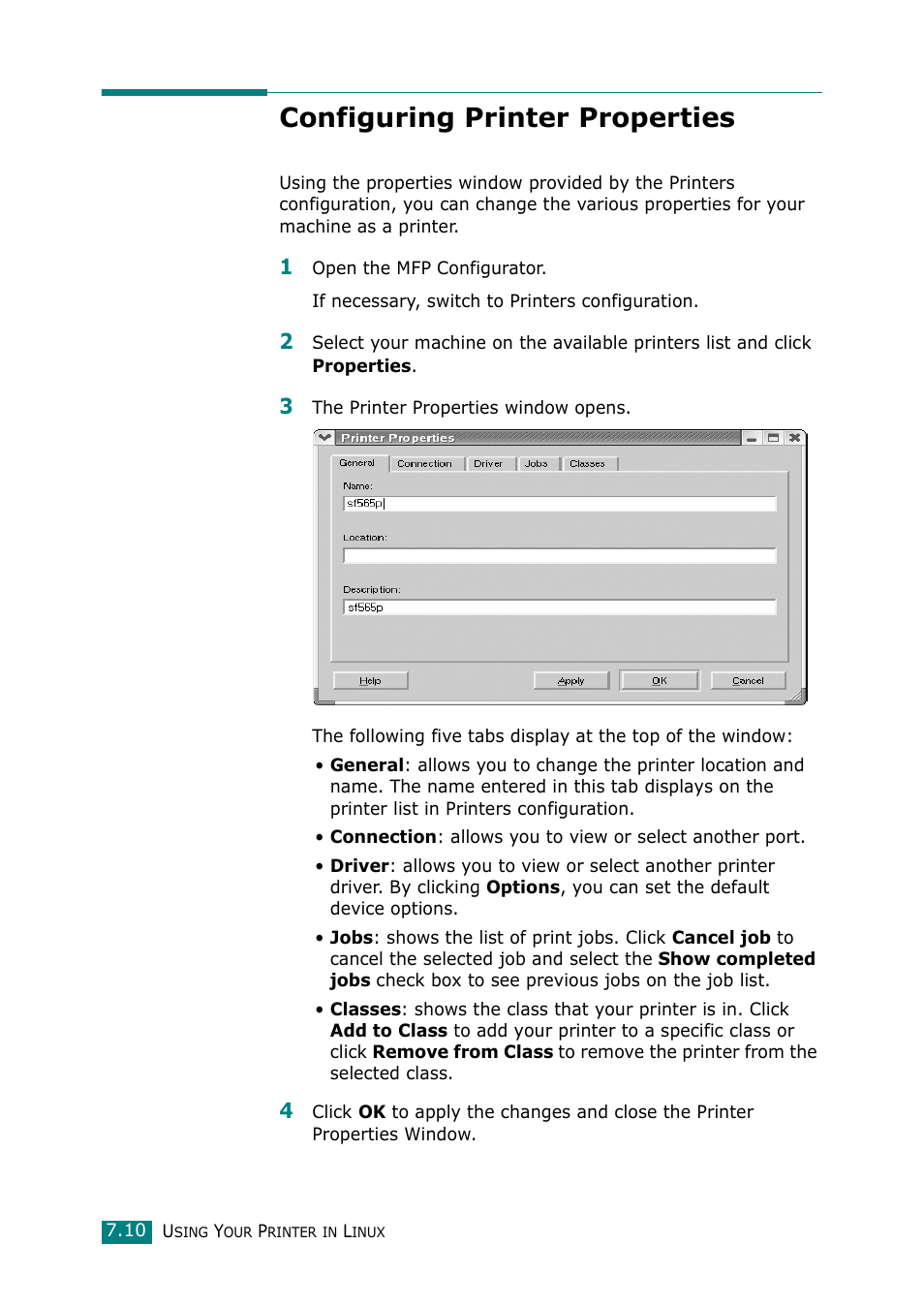 Configuring printer properties | Muratec F-114 Series User Manual | Page 149 / 211