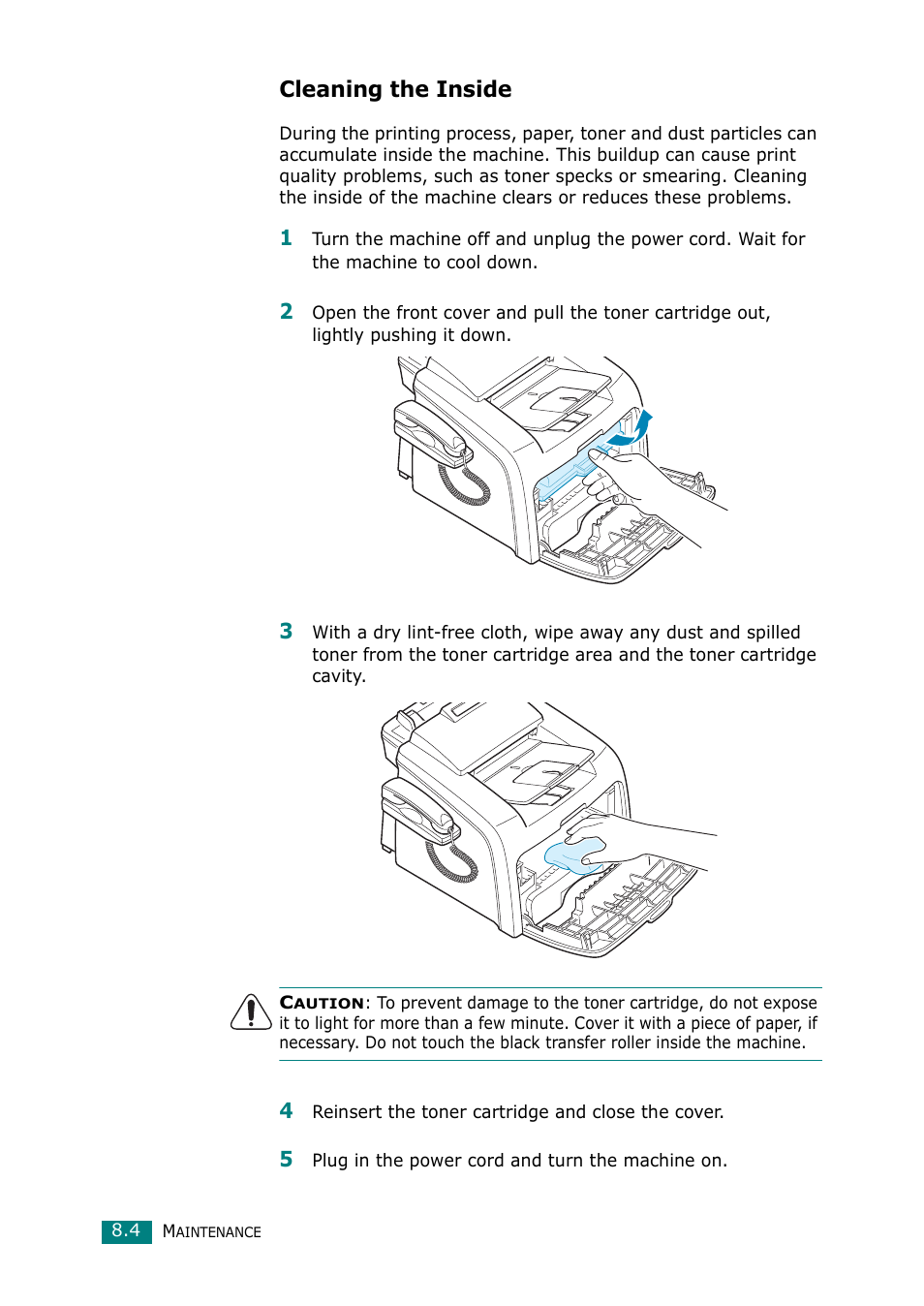 Cleaning the inside | Muratec F-114 Series User Manual | Page 161 / 211