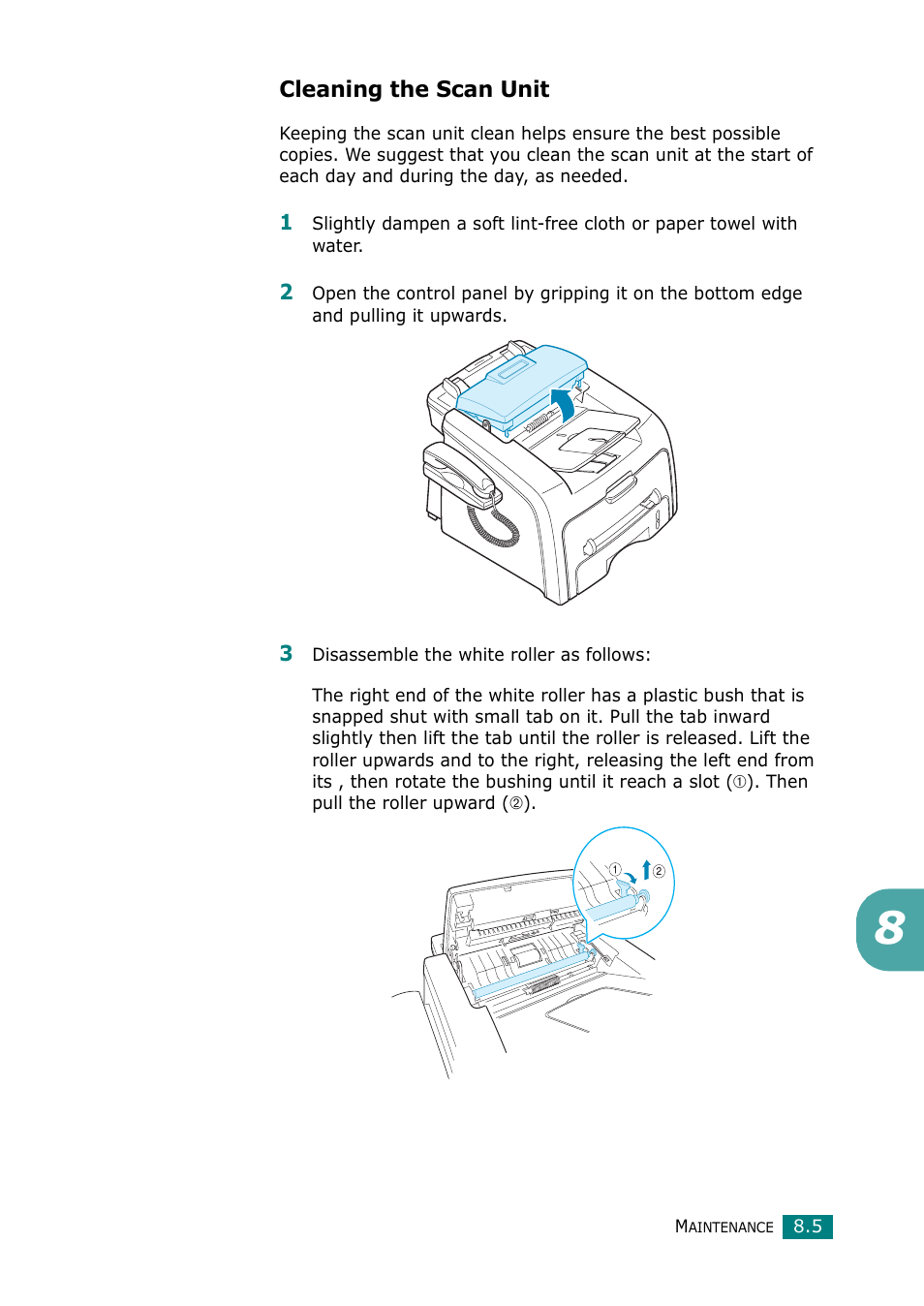 Cleaning the scan unit | Muratec F-114 Series User Manual | Page 162 / 211
