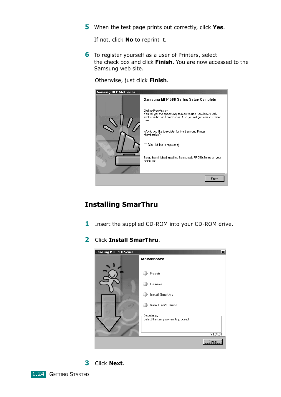 Installing samsung smarthru, Installing smarthru | Muratec F-114 Series User Manual | Page 37 / 211