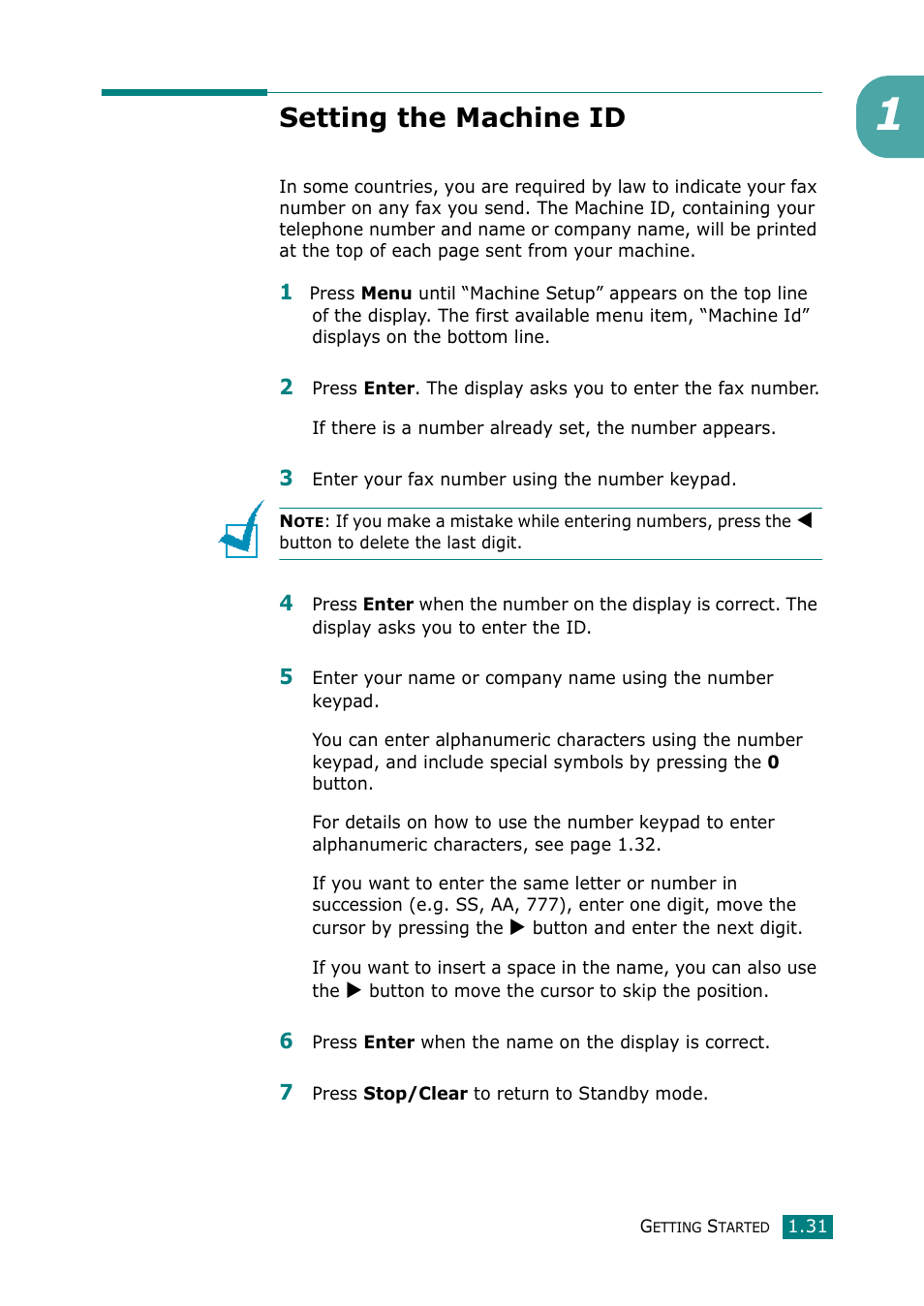 Setting the machine id | Muratec F-114 Series User Manual | Page 44 / 211