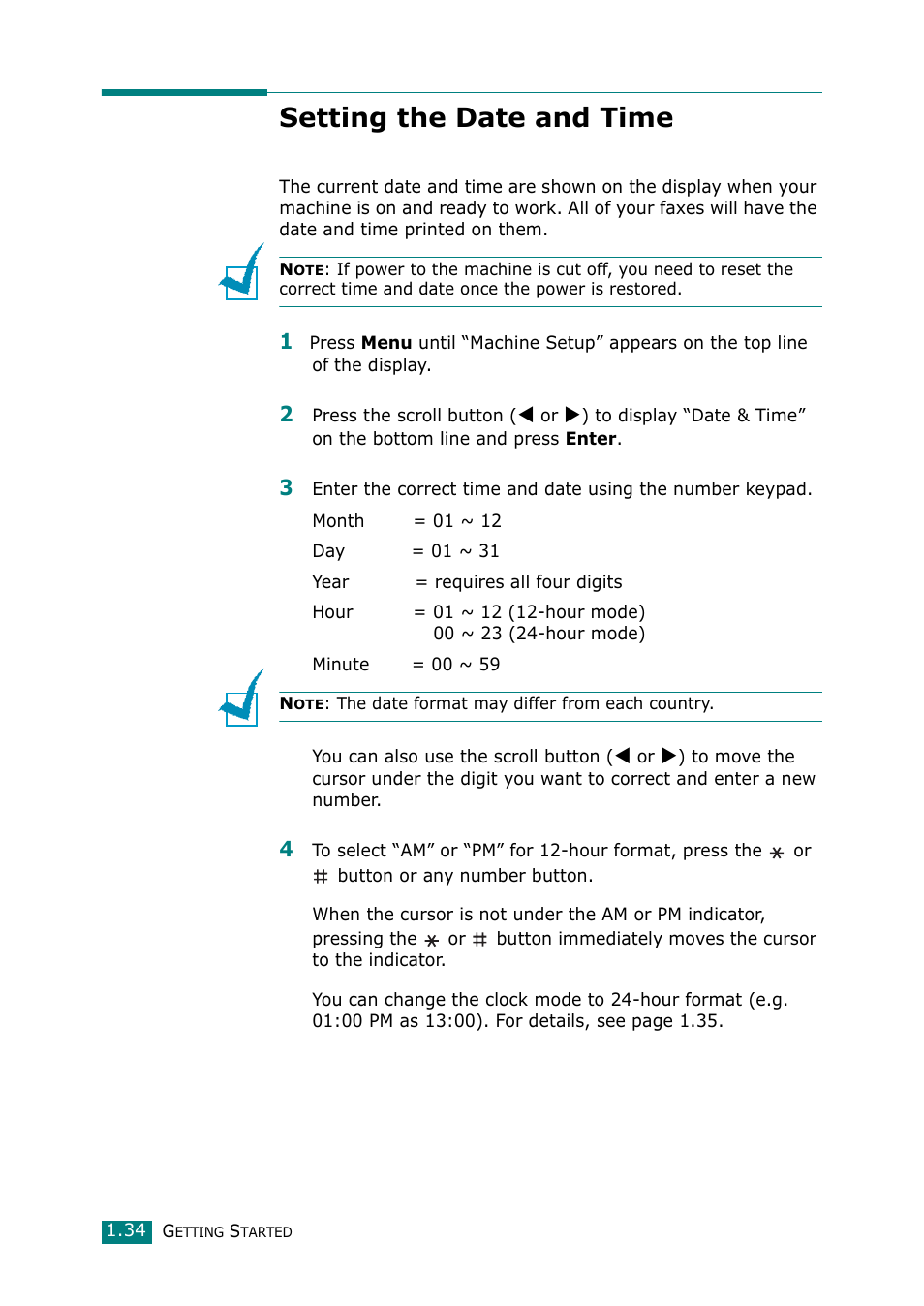 Setting the date and time | Muratec F-114 Series User Manual | Page 47 / 211