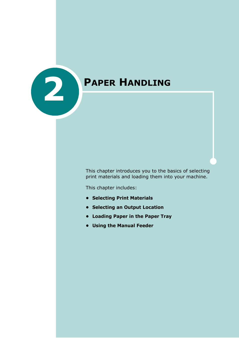 Paper handling, Chapter 2 | Muratec F-114 Series User Manual | Page 54 / 211