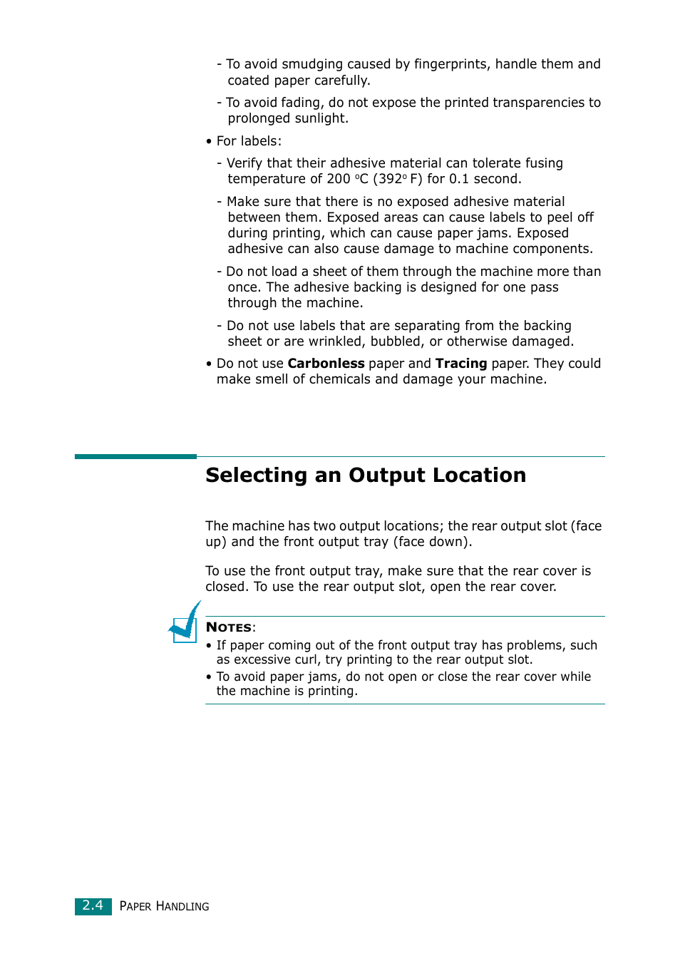 Selecting an output location | Muratec F-114 Series User Manual | Page 57 / 211