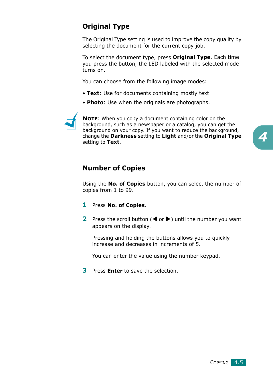 Original type, Number of copies | Muratec F-114 Series User Manual | Page 92 / 211