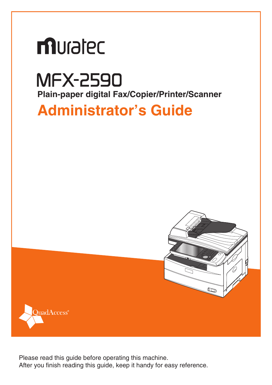 Muratec QUADACCESS MFX-2590 User Manual | 165 pages