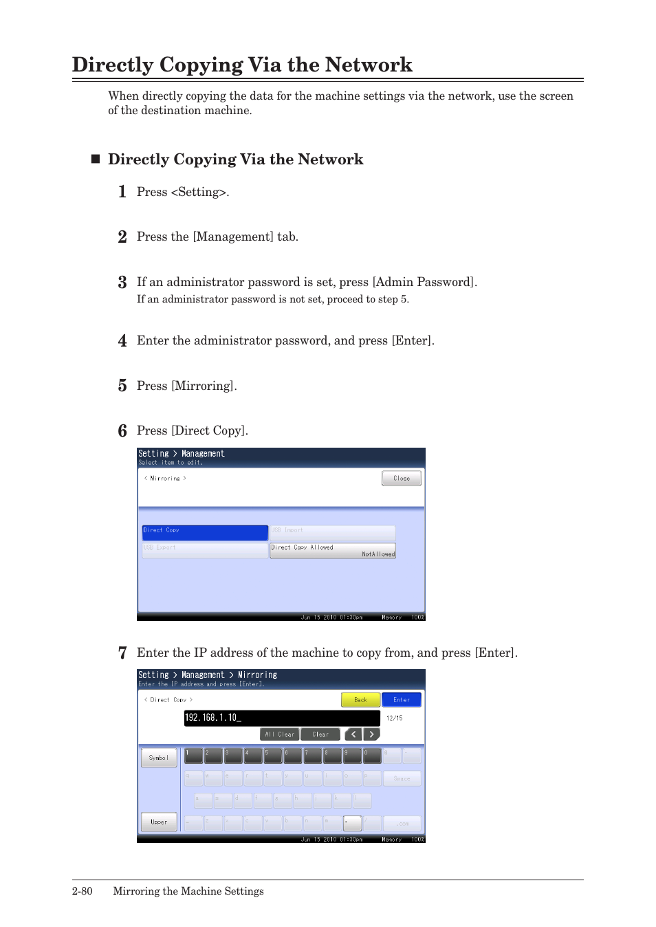 Directly copying via the network, Directly copying via the network -80 | Muratec QUADACCESS MFX-2590 User Manual | Page 129 / 165