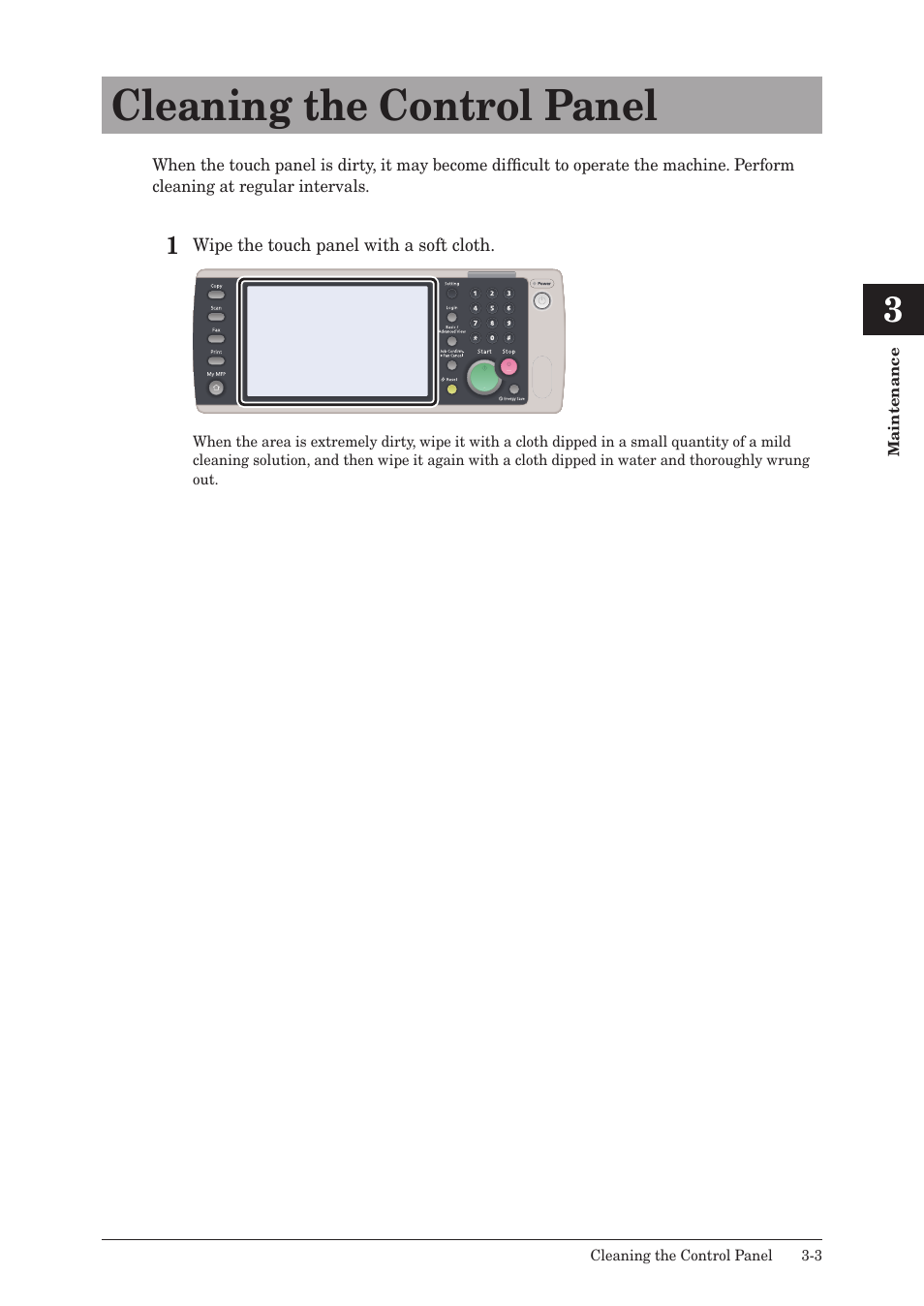 Cleaning the control panel, Cleaning the control panel -3 | Muratec QUADACCESS MFX-2590 User Manual | Page 134 / 165