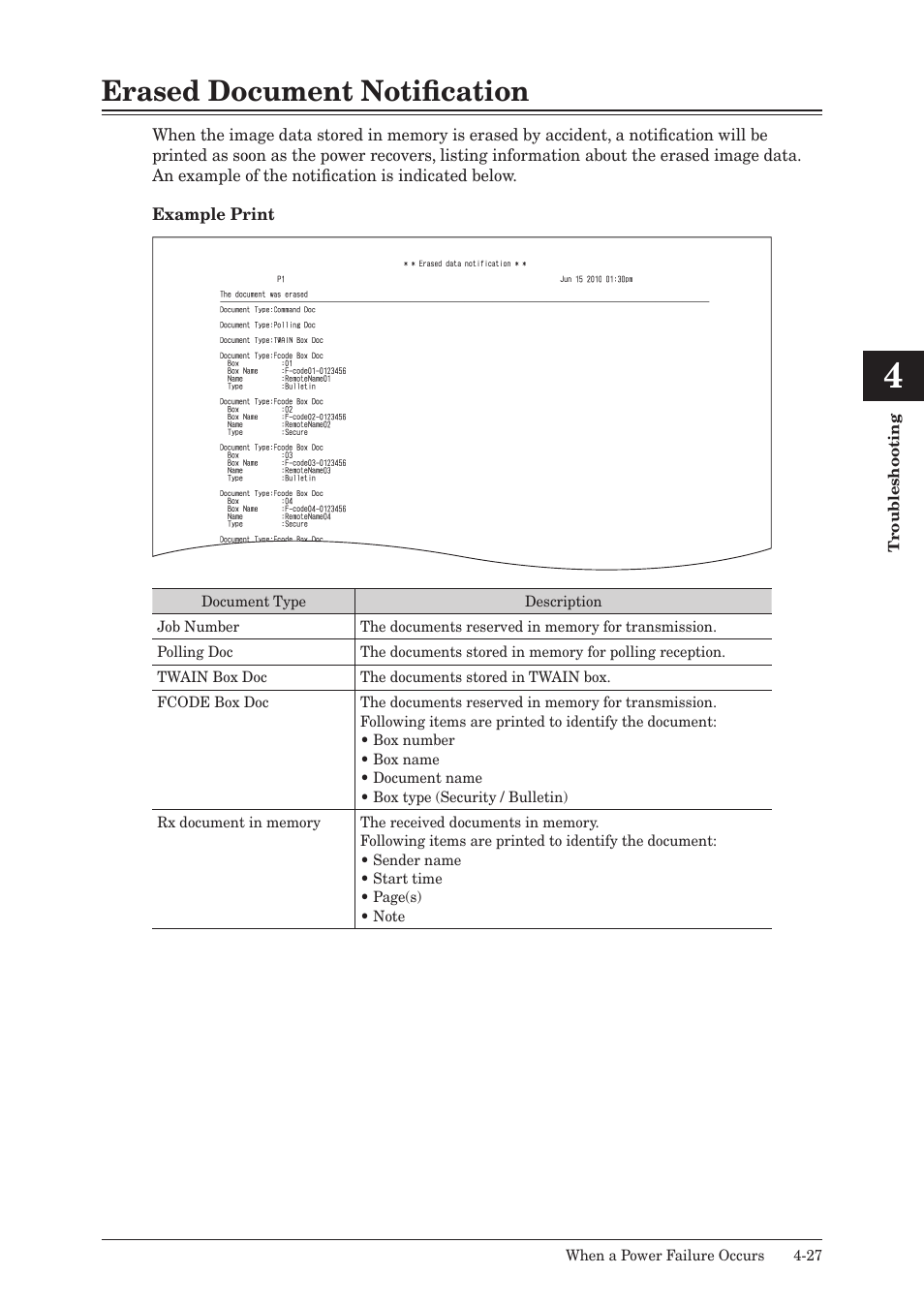 Erased document notification, Erased document notification -27 | Muratec QUADACCESS MFX-2590 User Manual | Page 164 / 165