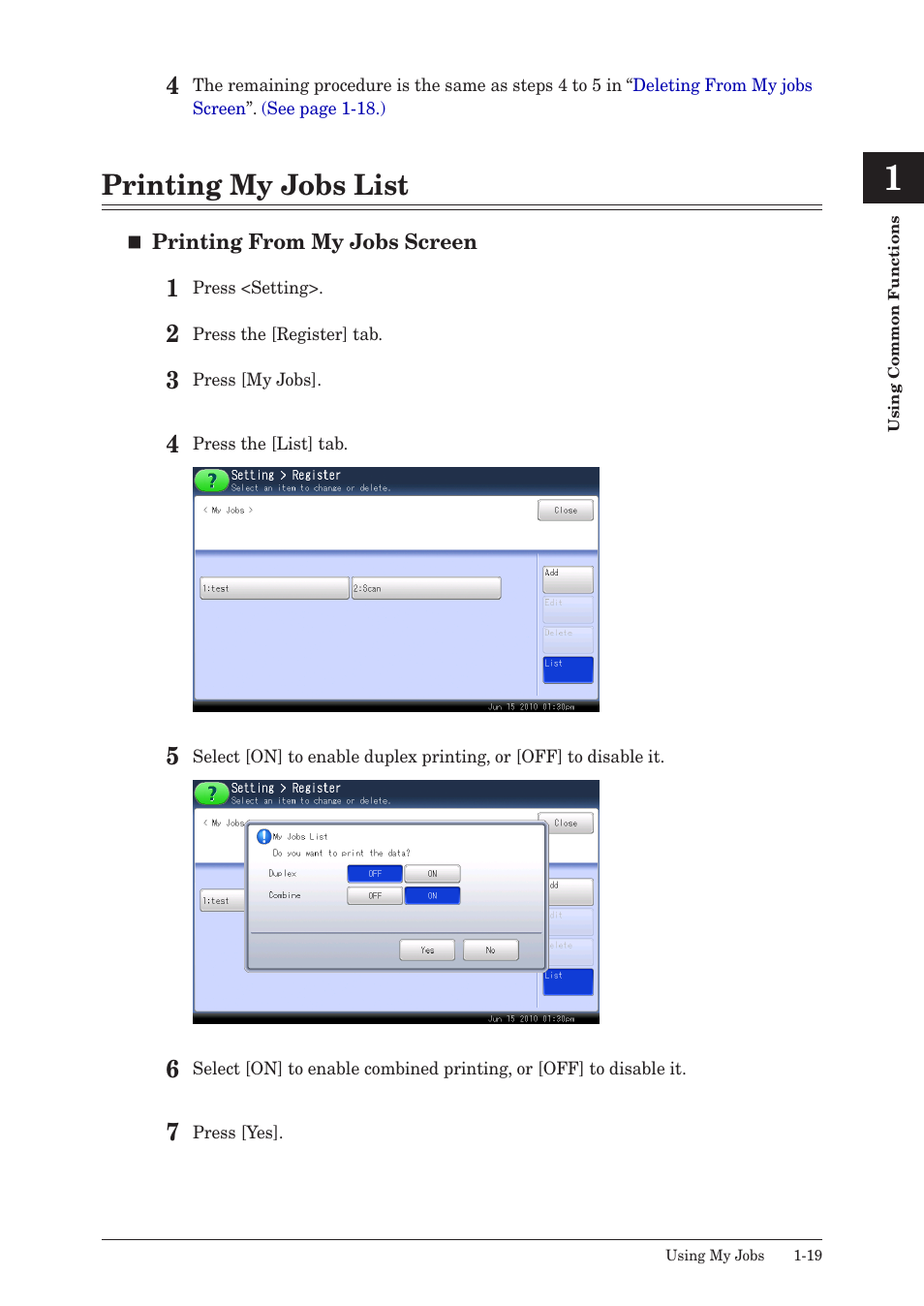 Printing my jobs list, Printing my jobs list -19 | Muratec QUADACCESS MFX-2590 User Manual | Page 26 / 165