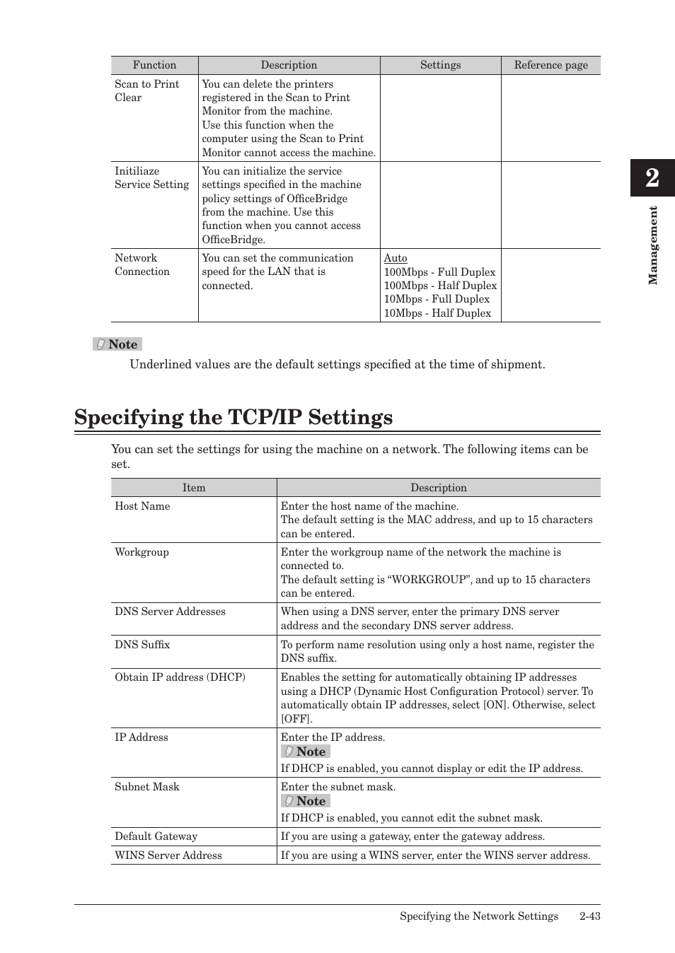 Specifying the tcp/ip settings, Specifying the tcp/ip settings -43 | Muratec QUADACCESS MFX-2590 User Manual | Page 92 / 165