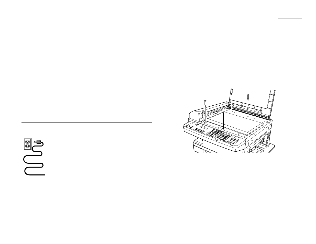 Setting up, Pick an installation spot, Power tips | Removing the transport screws | Muratec MFX-1500E User Manual | Page 19 / 142