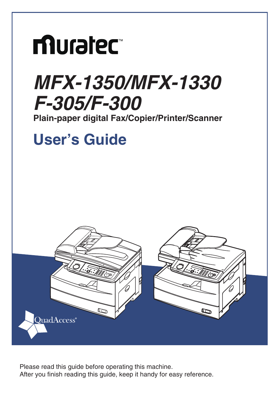 Muratec MFX-1350 User Manual | 197 pages
