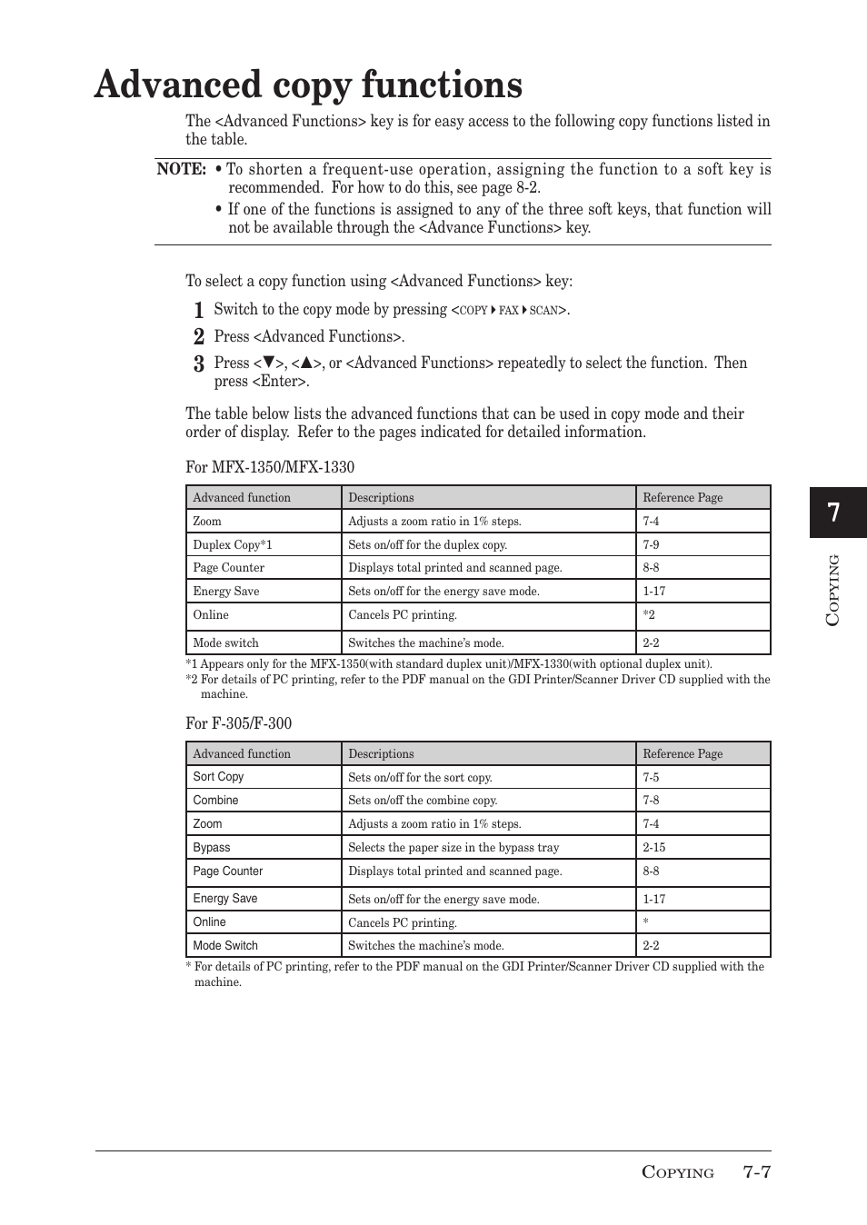 Advanced copy functions, Advanced copy functions -7 | Muratec MFX-1350 User Manual | Page 122 / 197