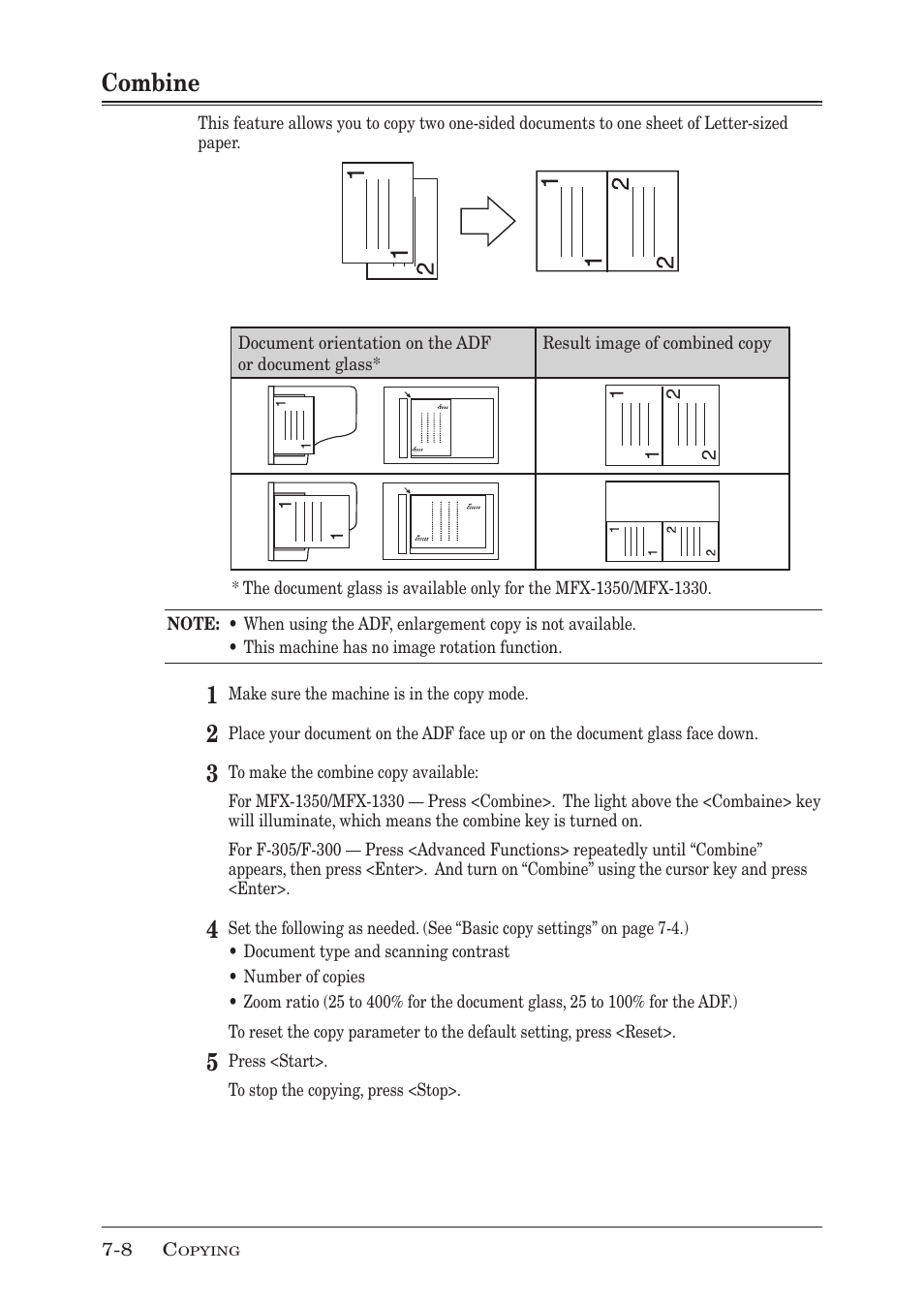 Combine, Combine -8 | Muratec MFX-1350 User Manual | Page 123 / 197