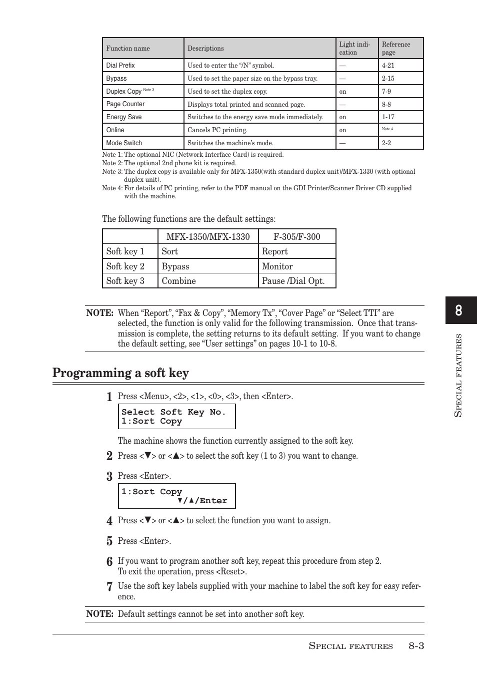 Programming a soft key, Programming a soft key -3, Programming a soft key 1 | Muratec MFX-1350 User Manual | Page 130 / 197