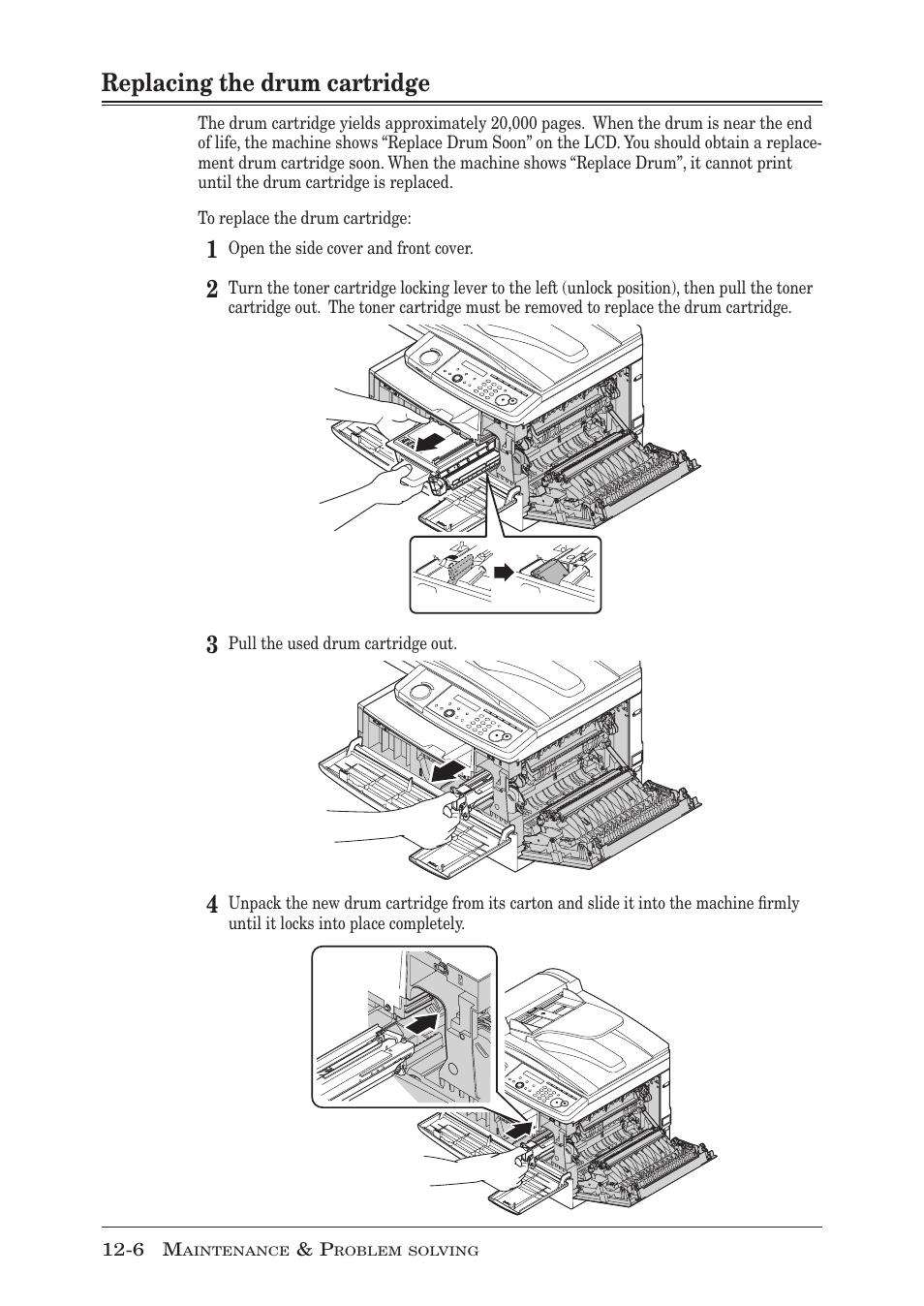Replacing the drum cartridge, Replacing the drum cartridge -6 | Muratec MFX-1350 User Manual | Page 169 / 197