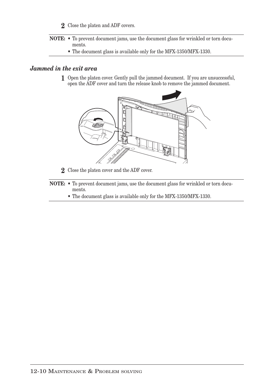 Jammed in the exit area | Muratec MFX-1350 User Manual | Page 173 / 197