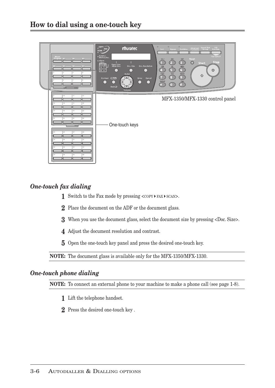 How to dial using a one-touch key, How to dial using a one-touch key -6 | Muratec MFX-1350 User Manual | Page 59 / 197