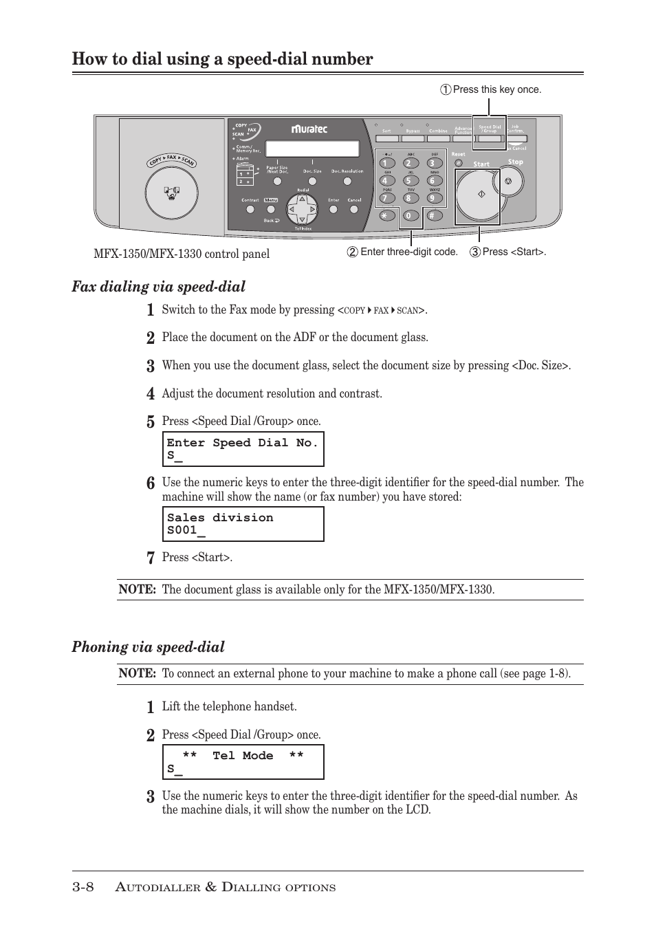 How to dial using a speed-dial number, How to dial using a speed-dial number -8 | Muratec MFX-1350 User Manual | Page 61 / 197