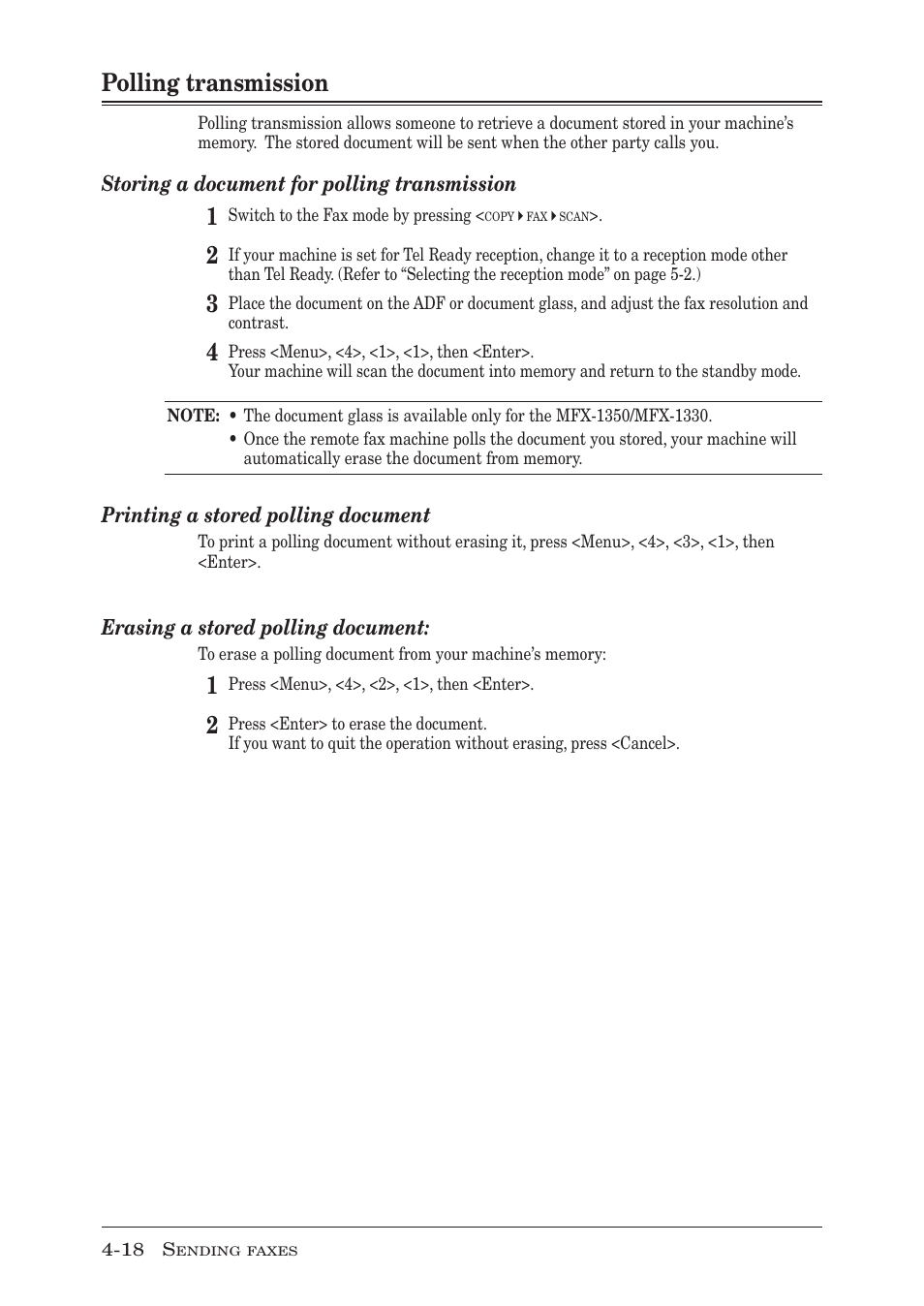 Polling transmission, Polling transmission -18 | Muratec MFX-1350 User Manual | Page 83 / 197
